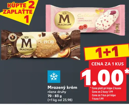Magnum mrazený krém – Pink Lemonade a La Pêche
