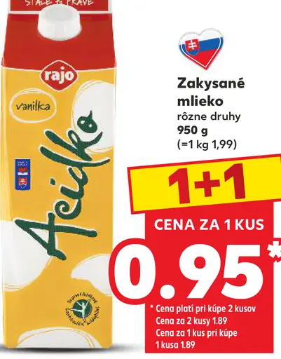 Rajo zakysané mlieko – jahoda a vanilka