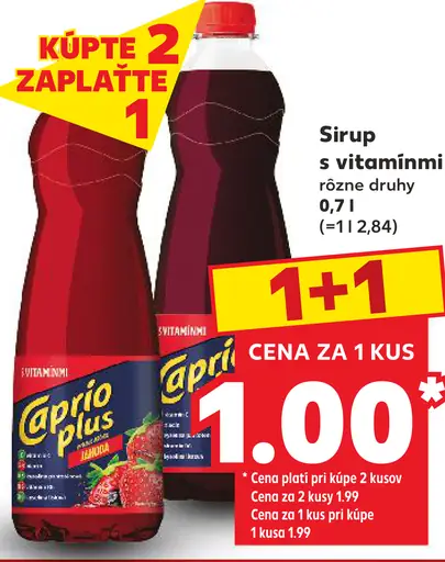 Capri-Sun Capri plus sirup s vitamínmi, rôzne druhy