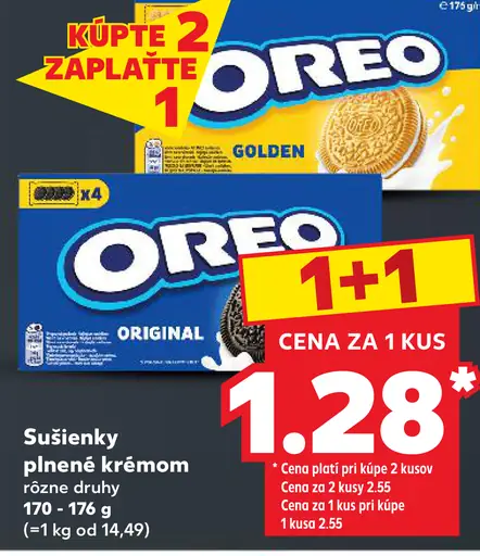 Oreo sušienky plnené krémom – Original a Golden, rôzne druhy