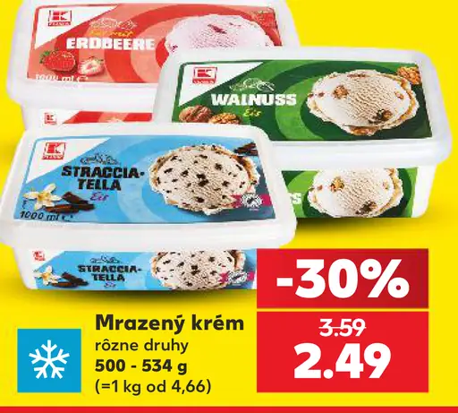 K-Classic mrazený krém rôzne druhy