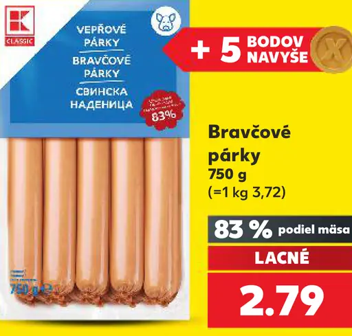 K-Classic Bravčové párky