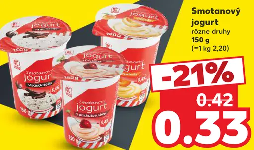 K-Classic Smotanový jogurt rôzne druhy