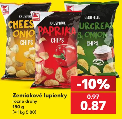 K-Classic Zemiakové lupienky rôzne druhy