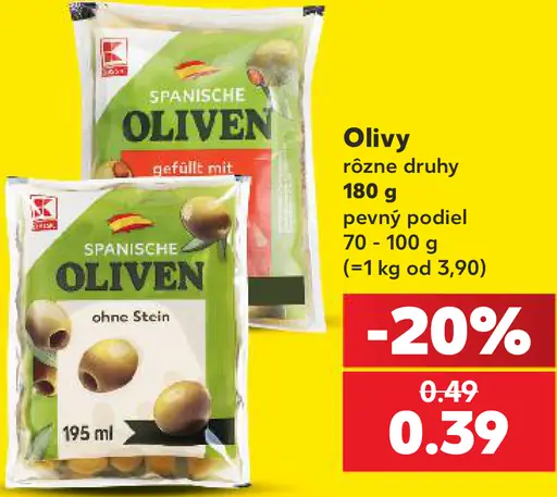 K-Classic španielske olivy bez kôstok rôzne druhy