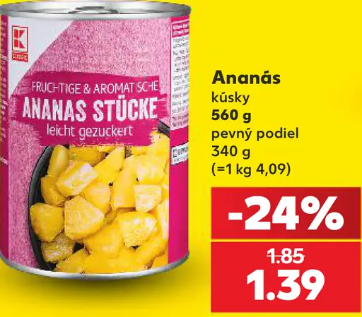 K-Classic ananás kúsky v náleve