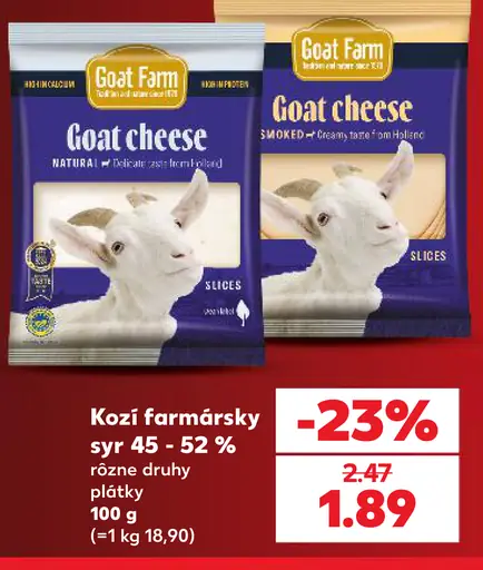 Goat Farm kozi farmársky syr 45–52 % plátky