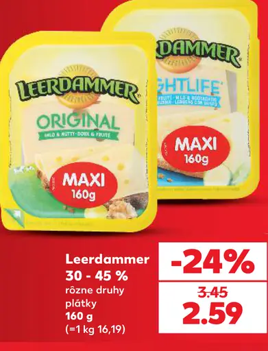 Leerdammer plátky 30‑45 %