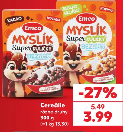 Myslík Super křupavý cereálie bez cukru