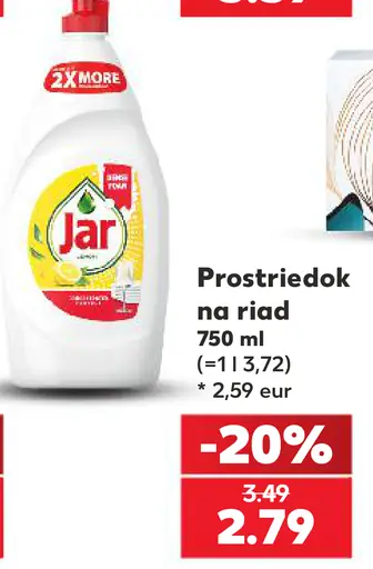 Prostriedok na riad Jar
