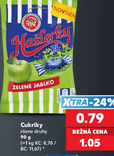 Hašlerky cukríky zelené jablko
