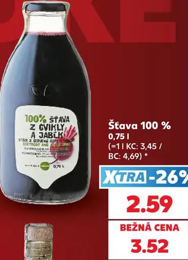 100 % šťava z cvikly a jabĺk