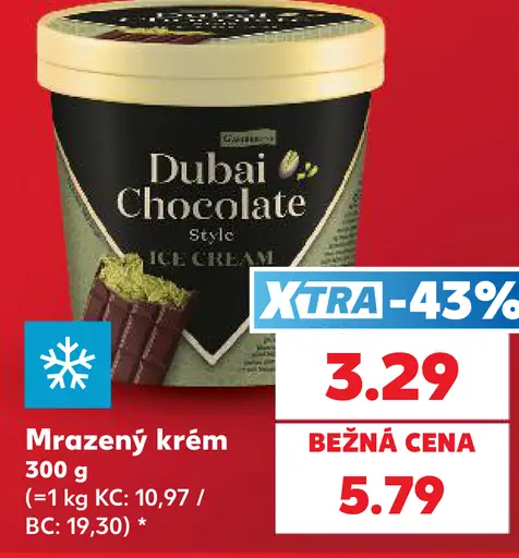 Mrazený krém Dubai Chocolate Style
