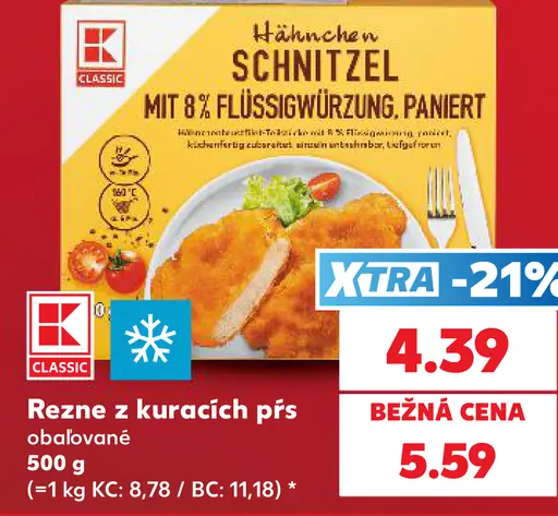 K-Classic Rezне z kuracích pŕs, obaľované