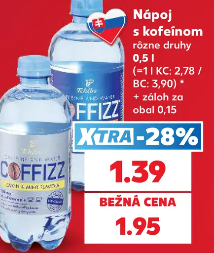 Cofizz nápoj s kofeínom, rôzne druhy