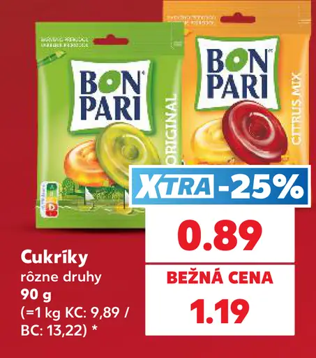 Bon Pari, Hašlerky cukríky rôzne druhy