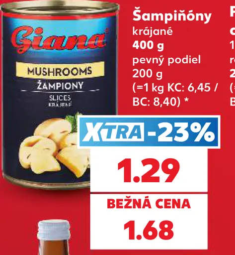 Giana Šampiňóny krájané