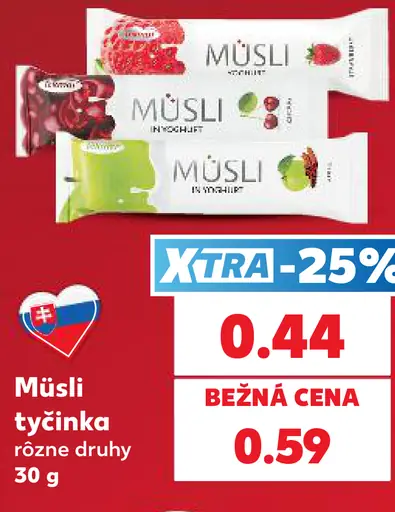 Müsli tyčinka rôzne druhy
