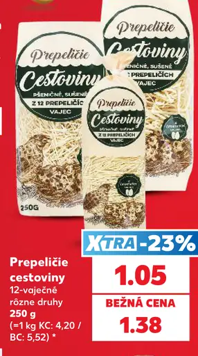 Prepelicie 12-vaječné cestoviny, rôzne druhy