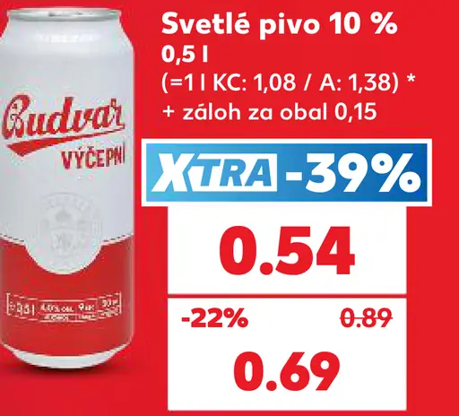 Budvar svetlé pivo 10 % plechovka