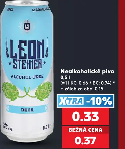 Leoni Steiner Nealkoholické svetlé pivo plechovka