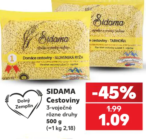 Sidama Cestoviny 3‑vaječné rôzne druhy