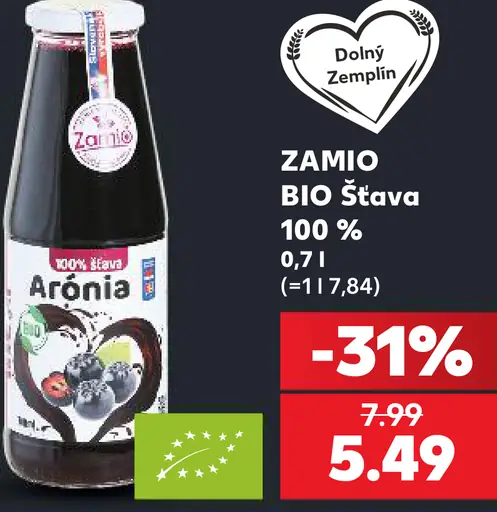 Zamio BIO Arónia šťava 100 %
