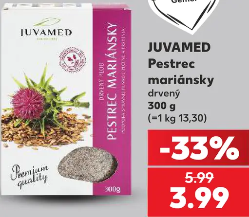 Juvamed pestrec mariánsky, drevený