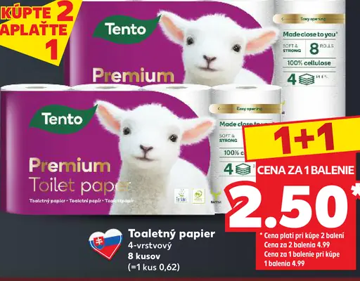 Tento Premium toaletný papier 4-vrstvový