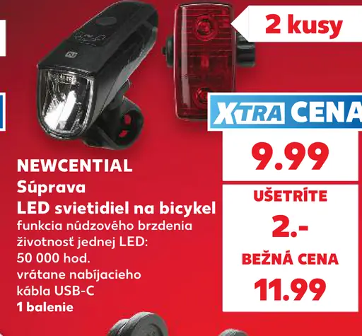 NEWCENTIAL LED svetidlo na bicykel
