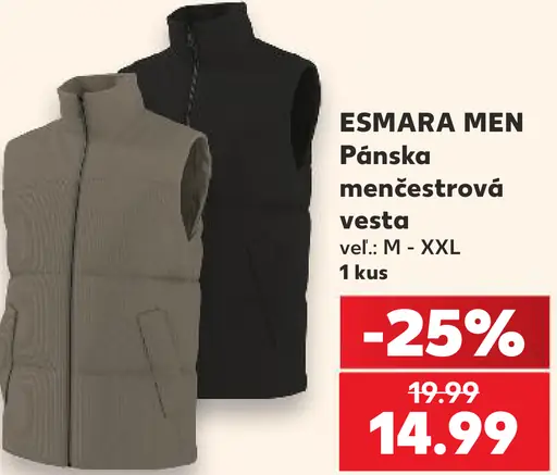 Esmara Men pánska menčestrová vesta
