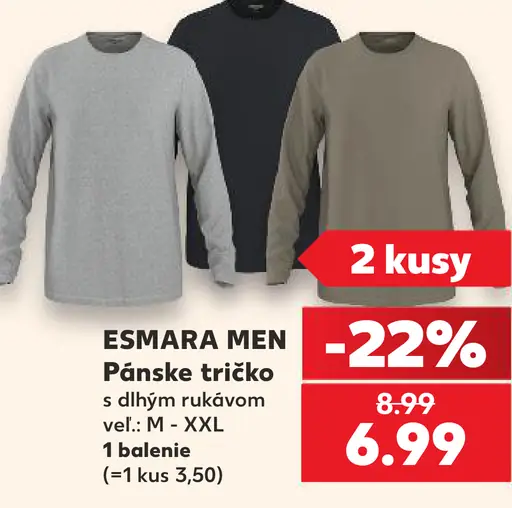 Esmara Men pánske tričko s dlhým rukávom