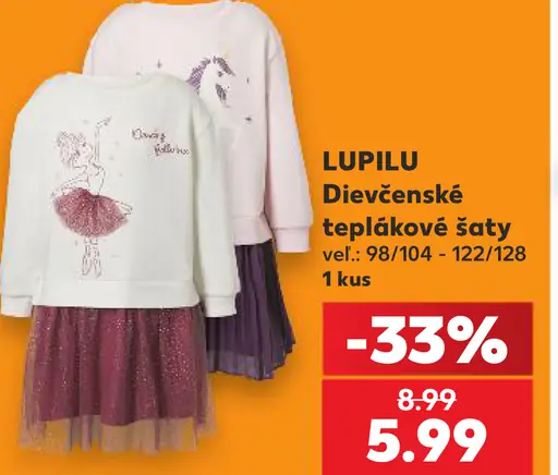 Lupilu dievčenské teplákové šaty