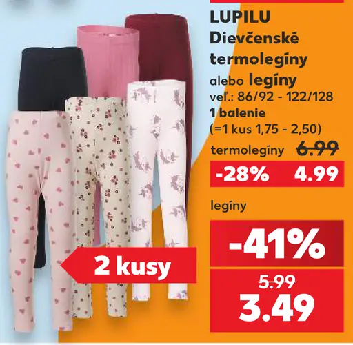 Lupilu dievčenské termolegíny