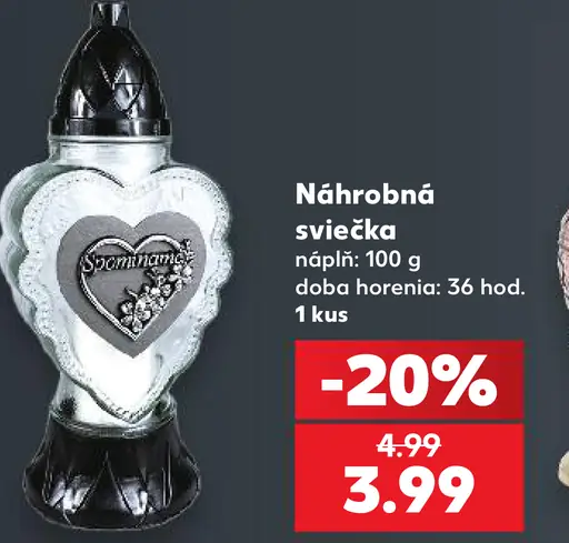 Náhrobná sviečka s motívom ruže, náplň 100 g, doba horenia 36 hodín
