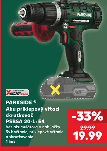 Parkside Aku príklepový vŕtací skrutkovač PSBSA 20-Li D4