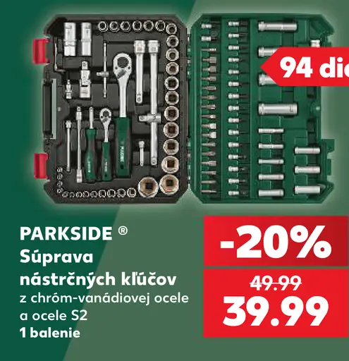 Parkside súprava nástrčných kľúčov z chróm-vanádiovej ocele S2
