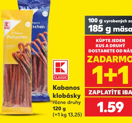 K-Classic Kabanos klobásky rôzne druhy