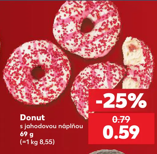 Donut s jahodovou príchuťou