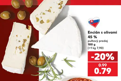 Encián s olivami 45 % pultový predaj