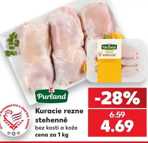 Kuracie rezne stehenné bez kosti a kože