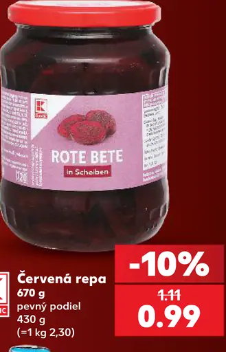 K Classic červená repa v náleve