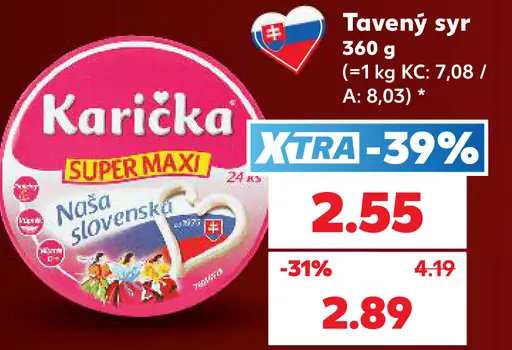 Tavený syr Karička Super Maxi