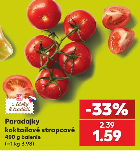 Paradajky koktailové strapcové