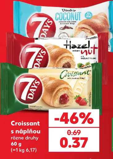 7 Days Croissant s náplňou rôzne druhy