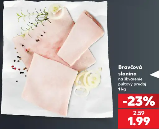 Bravčová slanina na škvarenie