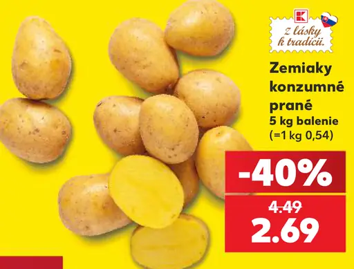 Zemiaky konzumné neskoré prané
