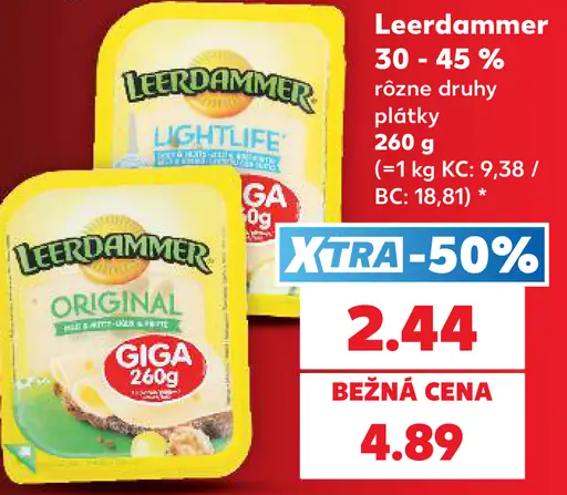 Leerdammer plátky Lightlife a Original