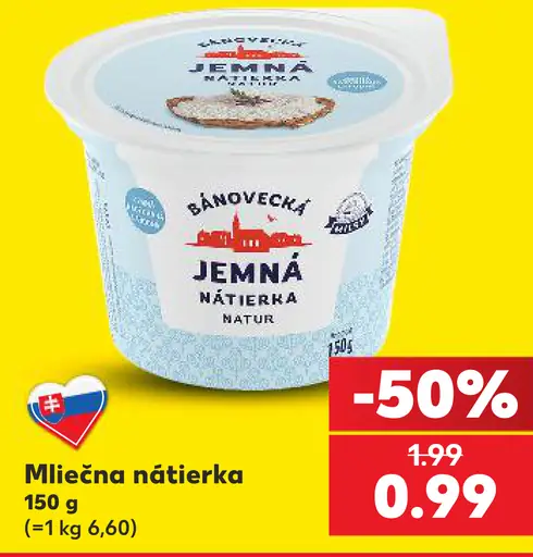 Bánovecká jemná mliečna nátierka natur