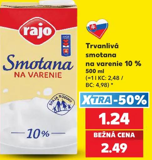 Rajo Smotana na varenie 10%